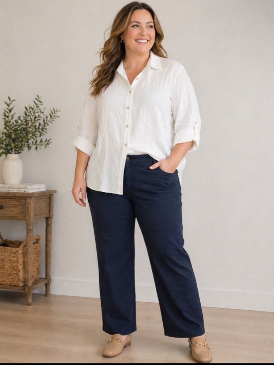 Ralph Lauren Tops - Ralph Lauren Vintage White Linen Gold Button Down Shirt Embroidered Logo- 3X